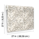 Orly Tigers White Wallpaper with Vintage Animal Motif - York LM5331