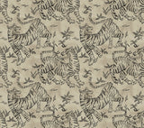 Orly Tigers Taupe Wallpaper with Vintage Animal Motif - York LM5332