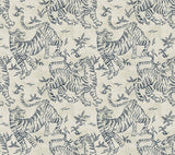 Orly Tigers Indigo Wallpaper with Vintage Tiger Motif - York LM5333