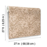Orly Tigers Blush Wallpaper with Vintage Animal Motif - York LM5334