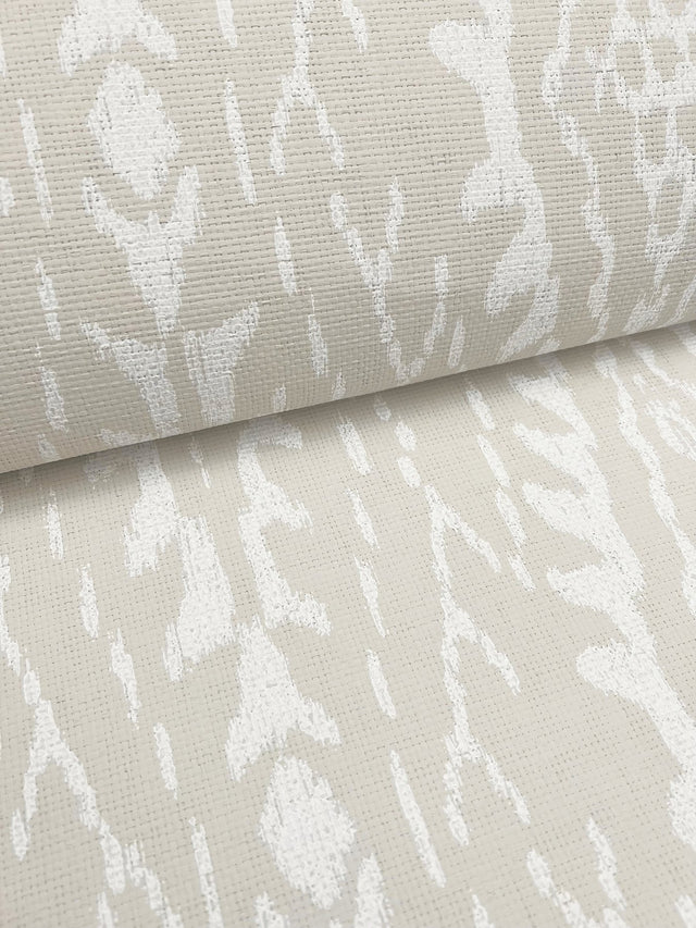 Rousseau Paperweave Linen Wallpaper with Geometric Ikat Motif - York LM5343
