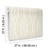 Rousseau Paperweave Linen Wallpaper with Geometric Ikat Motif - York LM5343