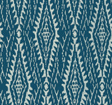 Rousseau Paperweave Indigo Wallpaper with Ikat Diamond Geometric Pattern - York LM5344