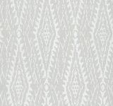 Rousseau Paperweave Warm Grey Wallpaper with Ikat Diamond Geometric Motif - York LM5345
