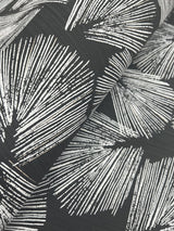 Elora Leaf Black Wallpaper with Metallic Botanical Fan-Leaf Motif - York LM5351