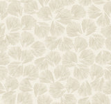 Elora Leaf Gold Wallpaper with Metallic Botanical Fan-Leaf Motif, Transitional - York LM5353