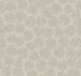 Elora Leaf Taupe Wallpaper with Metallic Botanical Fan-Leaf Motif - York LM5354