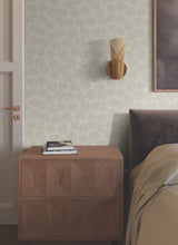 Elora Leaf Taupe Wallpaper with Metallic Botanical Fan-Leaf Motif - York LM5354