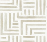 Painterly Labyrinth Light Neutral Geometric Non Woven Wallpaper - York LM5362