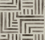Painterly Labyrinth Warm Neutral Wallpaper with Geometric Watercolor Maze Motif - York LM5363