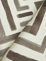 Painterly Labyrinth Warm Neutral Wallpaper with Geometric Watercolor Maze Motif - York LM5363