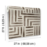 Painterly Labyrinth Warm Neutral Wallpaper with Geometric Watercolor Maze Motif - York LM5363