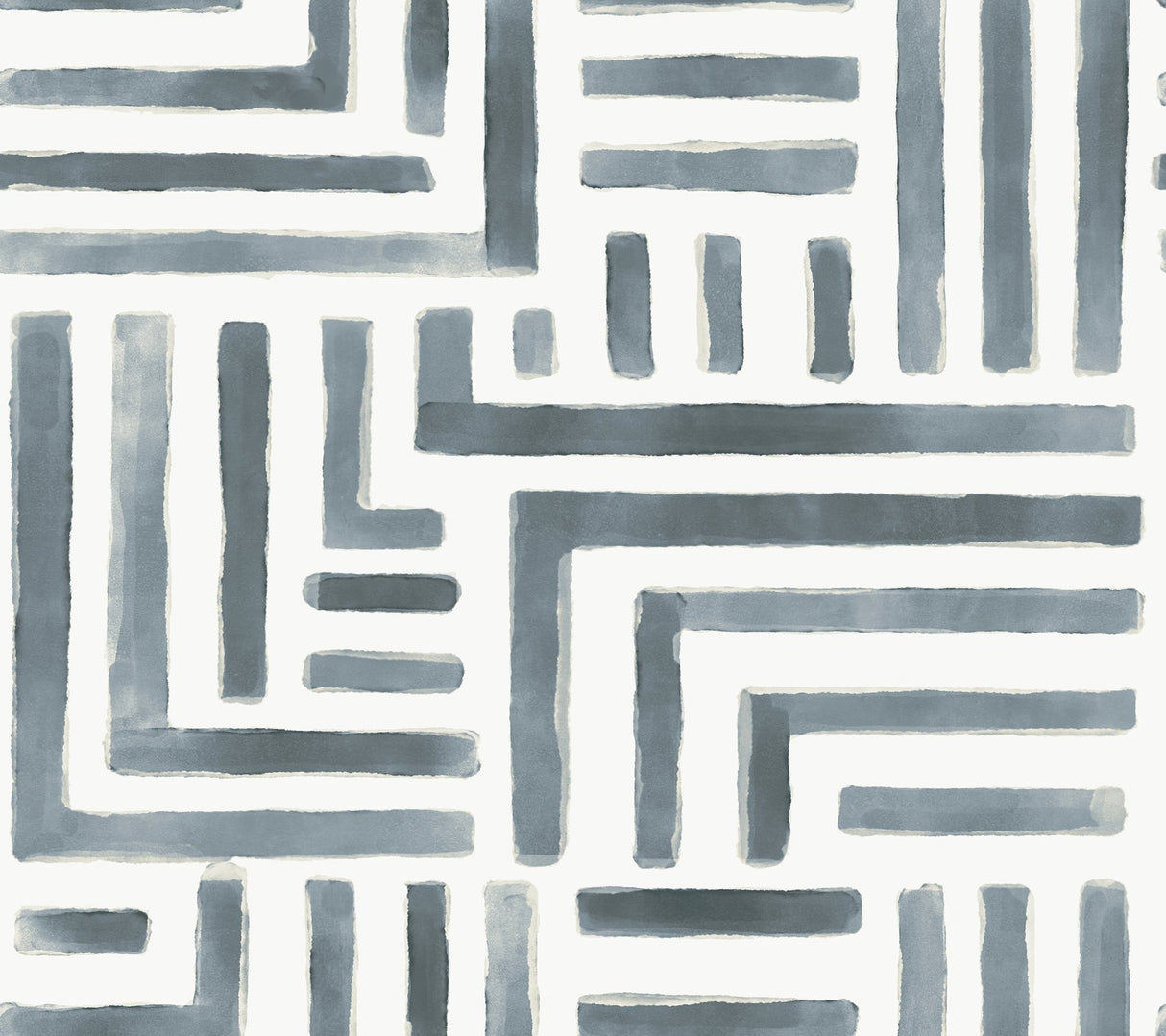 Painterly Labyrinth Aqua Geometric Non Woven Wallpaper - York LM5364
