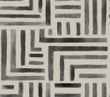 Painterly Labyrinth Charcoal Geometric Non Woven Wallpaper - York LM5365