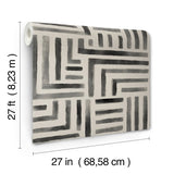 Painterly Labyrinth Charcoal Geometric Non Woven Wallpaper - York LM5365