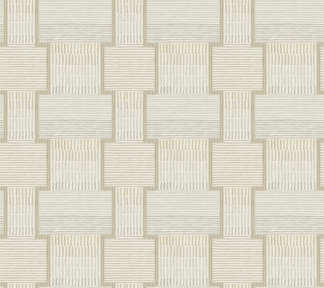 La Broderie Beige Geometric Raised Ink Wallpaper - York LM5371