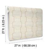 La Broderie Beige Geometric Raised Ink Wallpaper - York LM5371