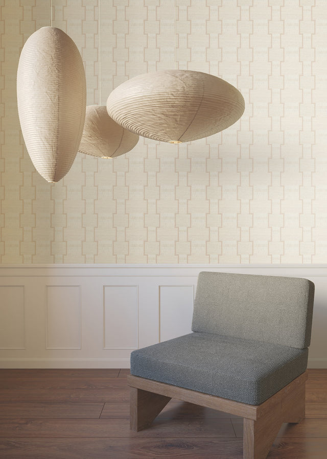 La Broderie Blush Geometric Raised Ink Wallpaper - York LM5372