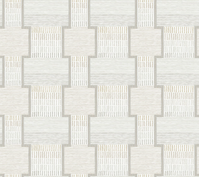 La Broderie Grey Geometric Raised Ink Wallpaper - York LM5373
