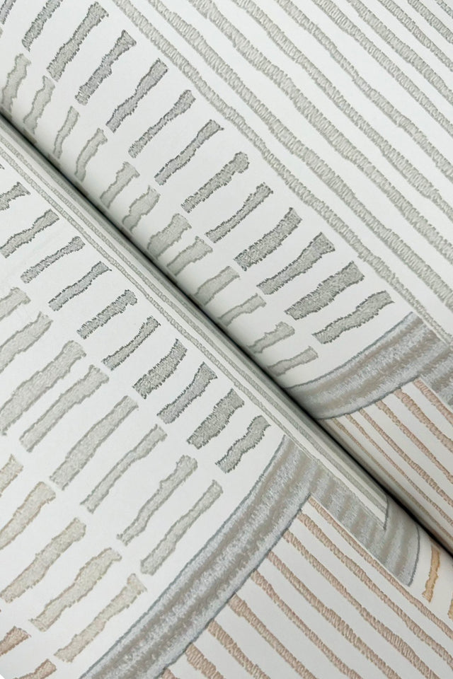 La Broderie Grey Geometric Raised Ink Wallpaper - York LM5373