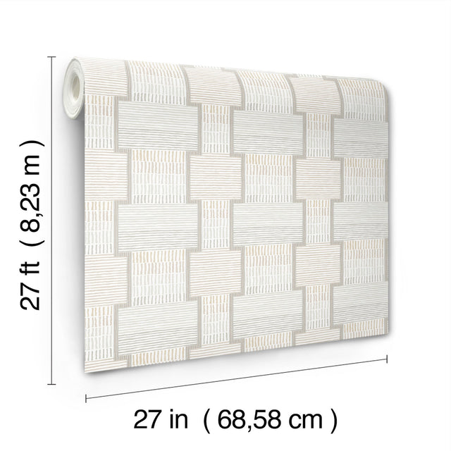 La Broderie Grey Geometric Raised Ink Wallpaper - York LM5373