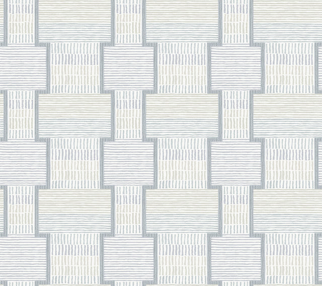 La Broderie Sky Blue Geometric Raised Ink Wallpaper - York LM5374