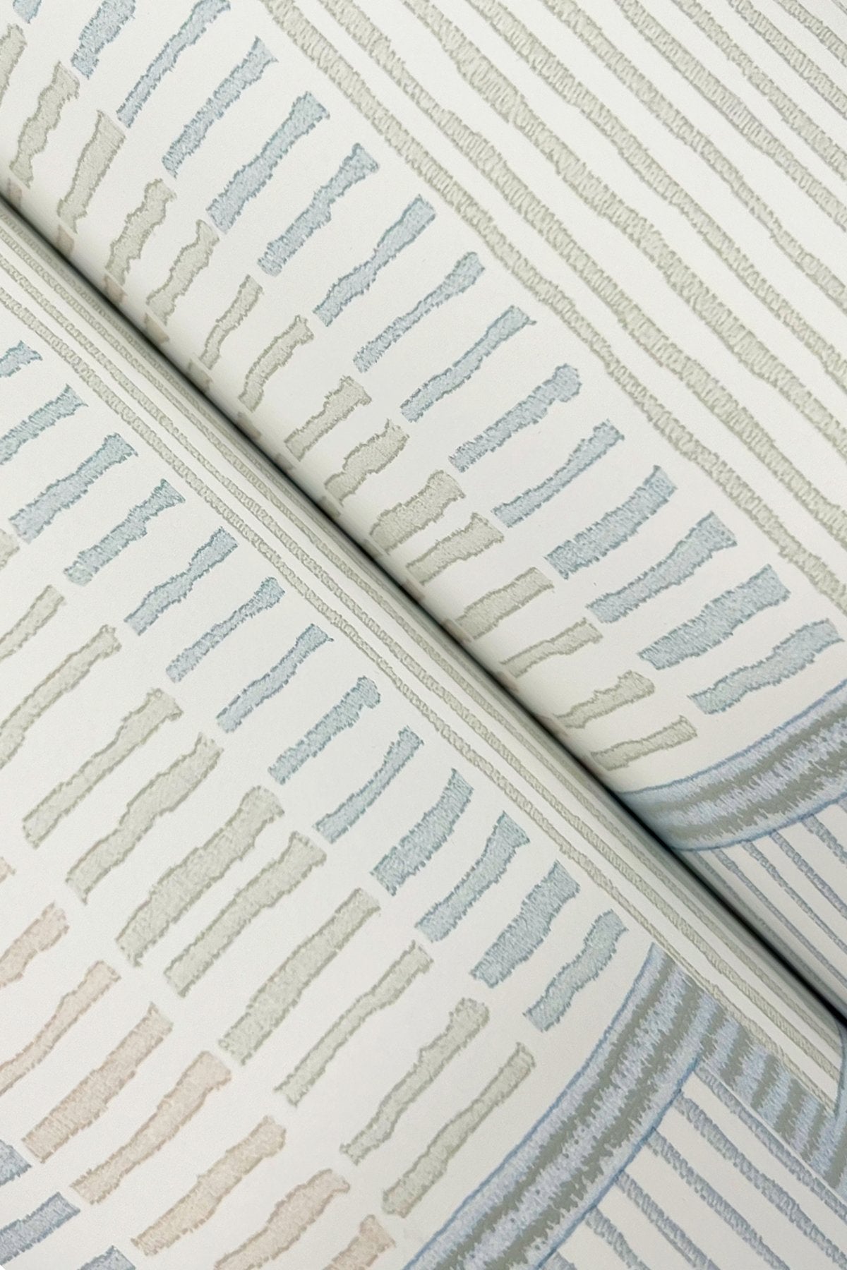 La Broderie Sky Blue Geometric Raised Ink Wallpaper - York LM5374