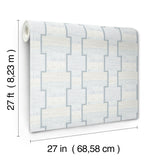 La Broderie Sky Blue Geometric Raised Ink Wallpaper - York LM5374
