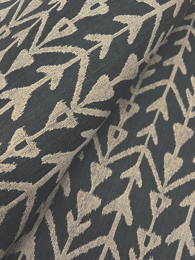Martigue Stripe Black Wallpaper with Bohemian Stripe Pattern - York LM5382