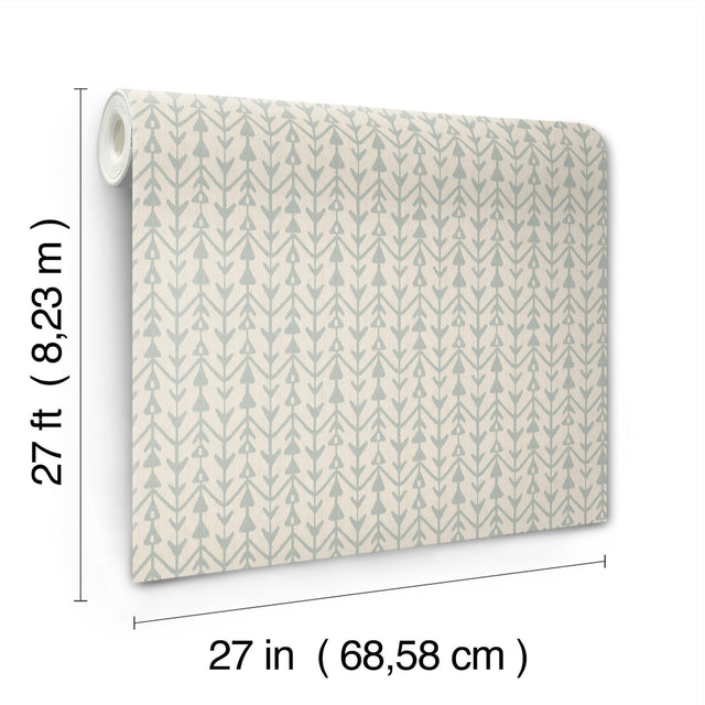 Martigue Stripe Sage Wallpaper with Bohemian Stripe Pattern - York LM5383