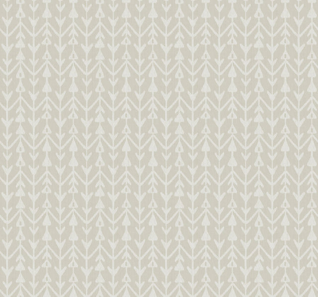 Martigue Stripe Beige Non Woven Wallpaper with Bohemian Stripe Pattern - York LM5385