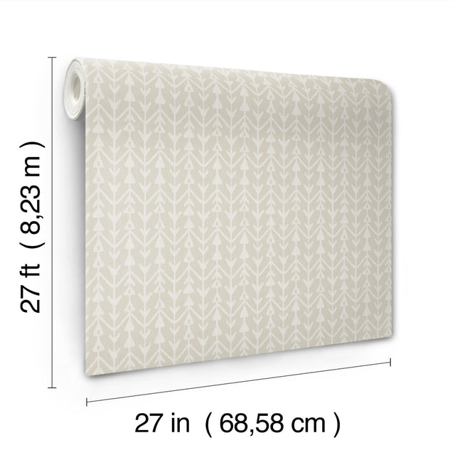 Martigue Stripe Beige Non Woven Wallpaper with Bohemian Stripe Pattern - York LM5385