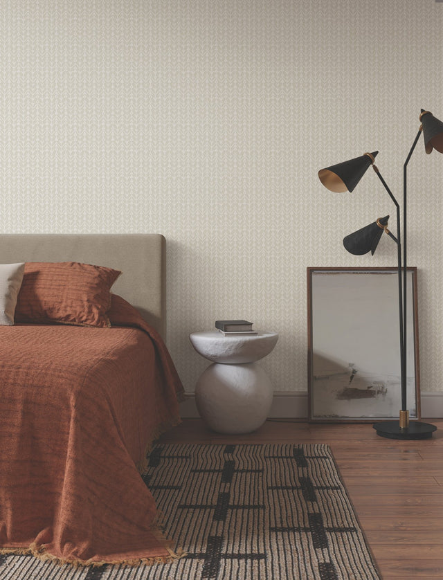Martigue Stripe Beige Non Woven Wallpaper with Bohemian Stripe Pattern - York LM5385