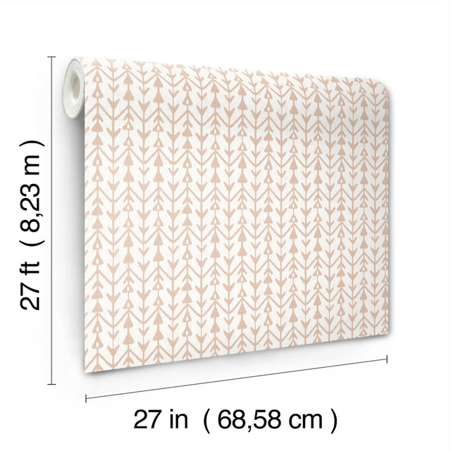 Martigue Stripe Blush Wallpaper with Bohemian Stripe Pattern - York LM5386