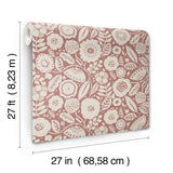 Camille Blossom Vintage Rose Wallpaper with Floral Trail Motif - York LM5391