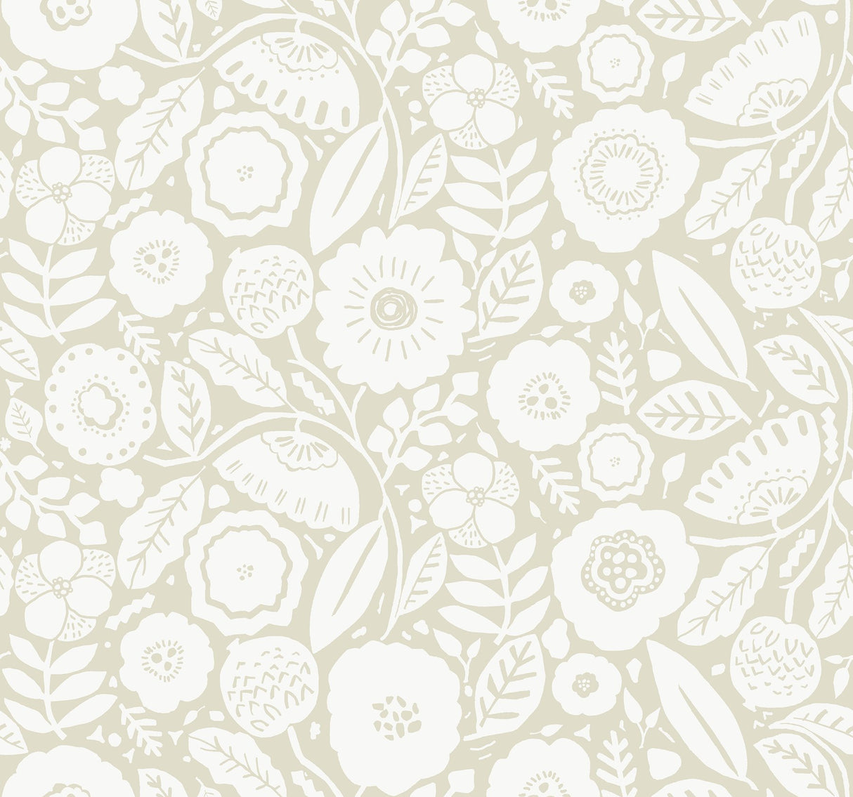 Camille Blossom Linen Wallpaper with Floral Feature Wall Pattern - York LM5394