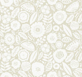 Camille Blossom Linen Wallpaper with Floral Feature Wall Pattern - York LM5394