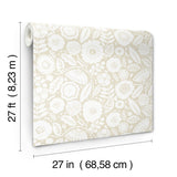 Camille Blossom Linen Wallpaper with Floral Feature Wall Pattern - York LM5394