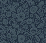 Camille Blossom Indigo Wallpaper with Floral Feature Wall Pattern - York LM5396