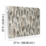Pluie Charcoal Wallpaper with Modern Eclectic Watercolor Vertical Motif - York LM5403