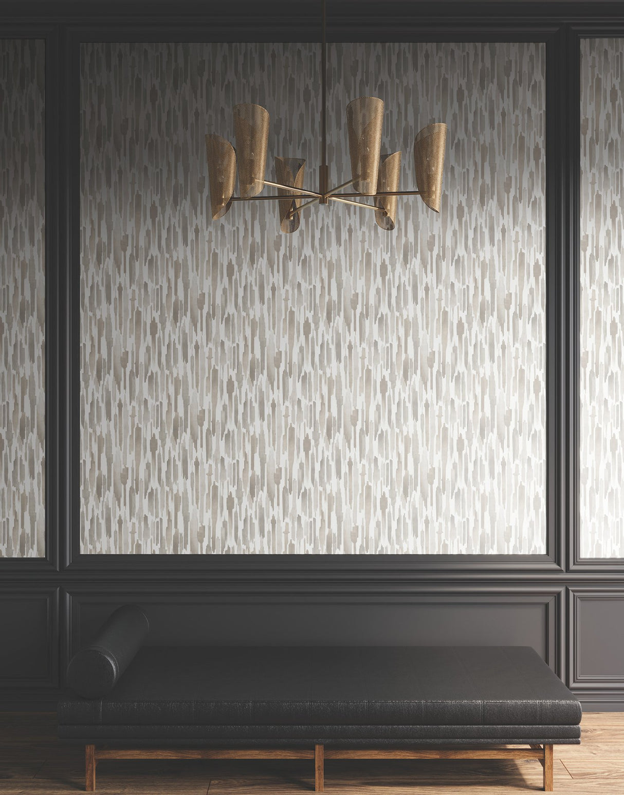 Pluie Light Neutral Wallpaper with Painterly Vertical Motif - York LM5404