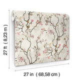 Avril Chinoiserie Rose Wallpaper with Traditional Floral Branch Motif - York LM5411