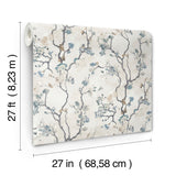 Avril Chinoiserie Peacock Wallpaper with Traditional Floral Branches - York LM5412