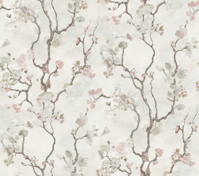 Avril Chinoiserie Blush Wallpaper with Traditional Floral Chinoiserie Motif - York LM5414
