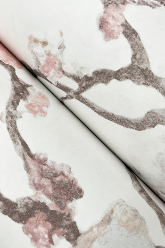 Avril Chinoiserie Blush Wallpaper with Traditional Floral Chinoiserie Motif - York LM5414