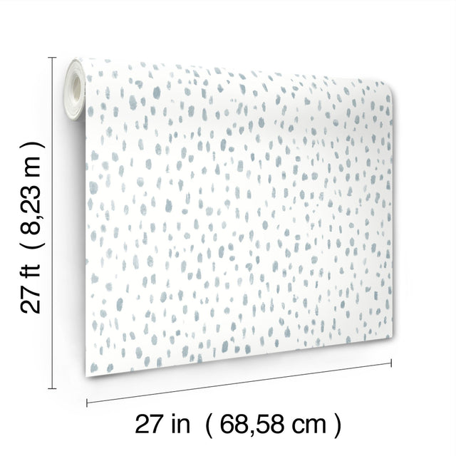 Tachette Sky Blue Wallpaper with Geometric Watercolor Spot Pattern - York LM5421