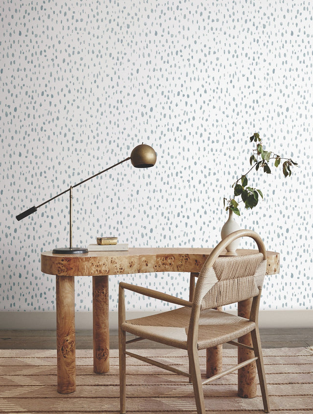 Tachette Sky Blue Wallpaper with Geometric Watercolor Spot Pattern - York LM5421