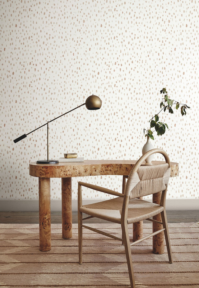 Tachette Terracotta Wallpaper with Geometric Brushstroke Pattern, Feature Wall Style - York LM5422