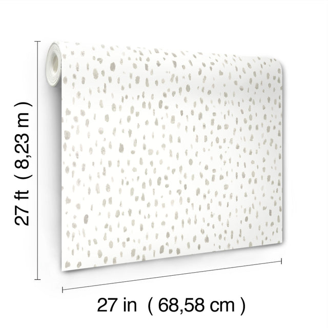 Tachette Taupe Wallpaper with Geometric Brushstroke Pattern - York LM5423