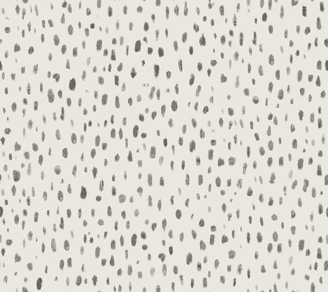 Tachette Charcoal Wallpaper with Watercolor Dot Motif - York LM5424